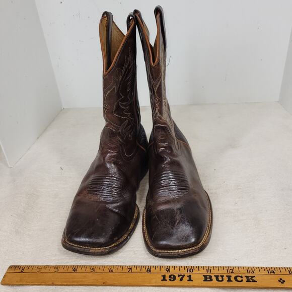Rank 45 Boots Mens Size 9EE Brown Leather Xero Gravity Unit Western Gorpcore Job - Picture 2 of 14